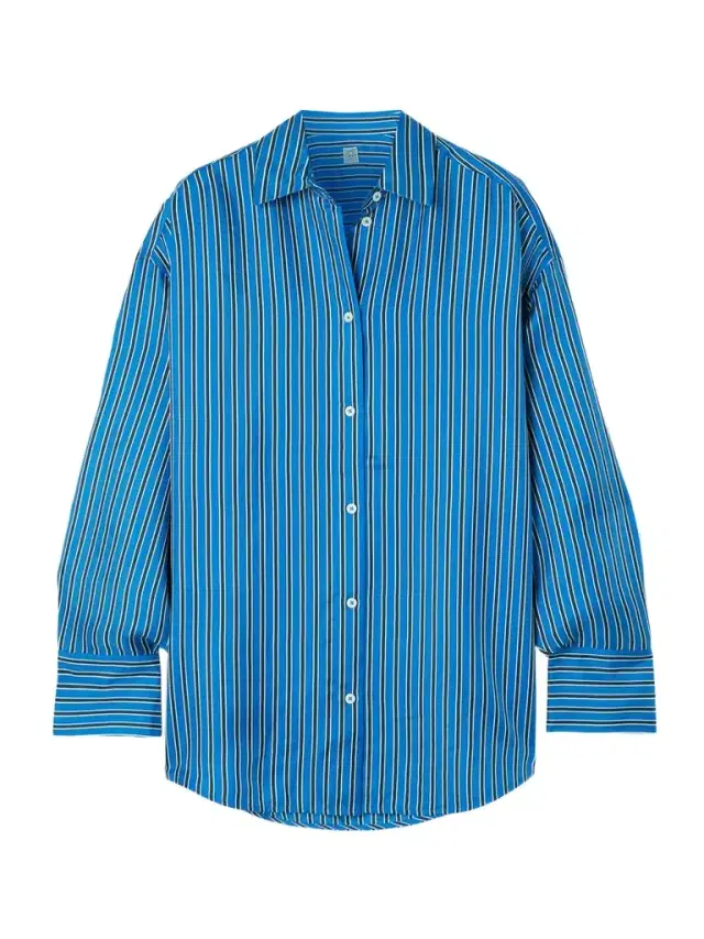 Oversized Striped Silk-twill Shirt