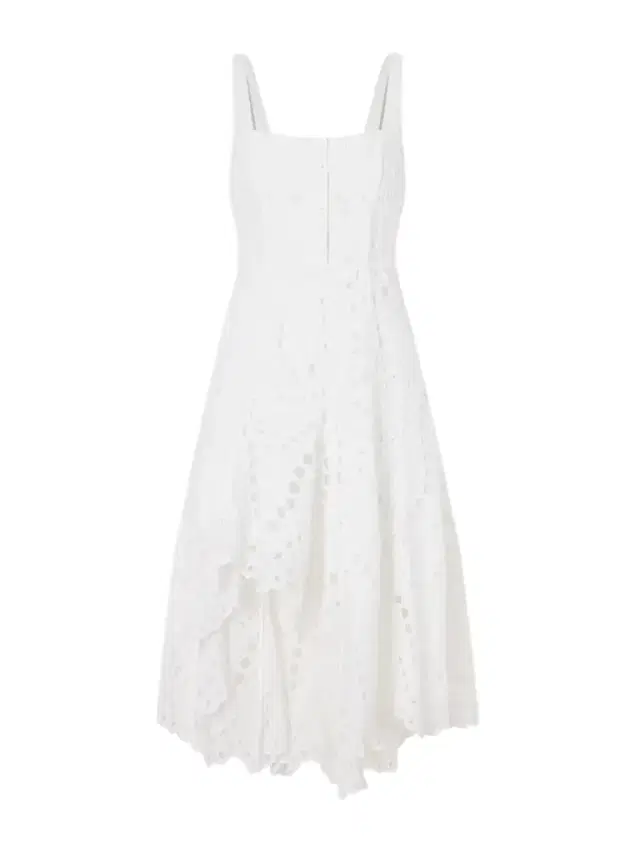 Charo Ruiz Ayla Asymmetric Scalloped Broderie Anglaise Cotton-blend Midi Dress