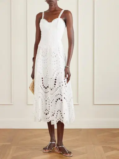 Charo Ruiz Solace Broderie Anglaise Cotton-blend Midi Dress | Thumbnail 2 Charo Ruiz Solace Broderie Anglaise Cotton-blend Midi Dress | Thumbnail 2