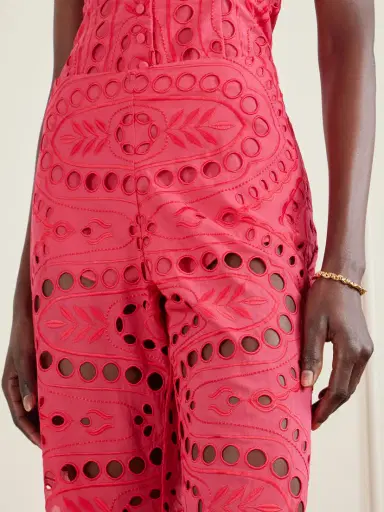 Charo Ruiz Stern Broderie Anglaise Cotton-blend Flared Pants | Thumbnail 5