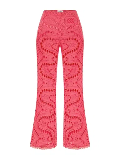 Charo Ruiz Stern Broderie Anglaise Cotton-blend Flared Pants | Thumbnail 1