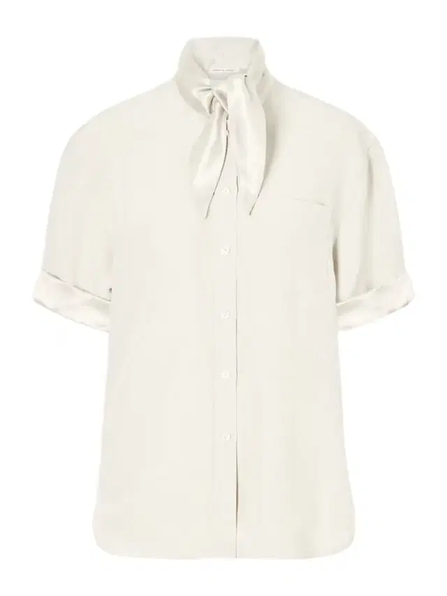 Tie-detailed Sateen-trimmed Crepe Shirt