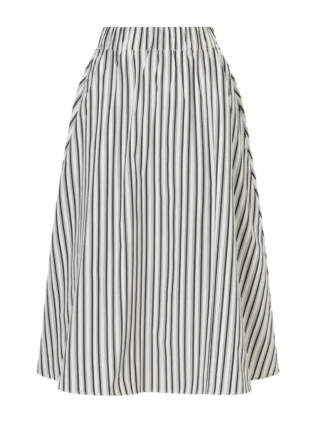 Striped Organic Cotton-poplin Midi Skirt