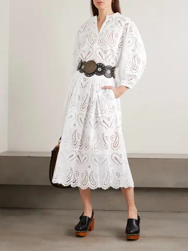 Etro Scalloped Broderie Anglaise Cotton-blend Poplin Blouse | Thumbnail 2 Etro Scalloped Broderie Anglaise Cotton-blend Poplin Blouse | Thumbnail 2