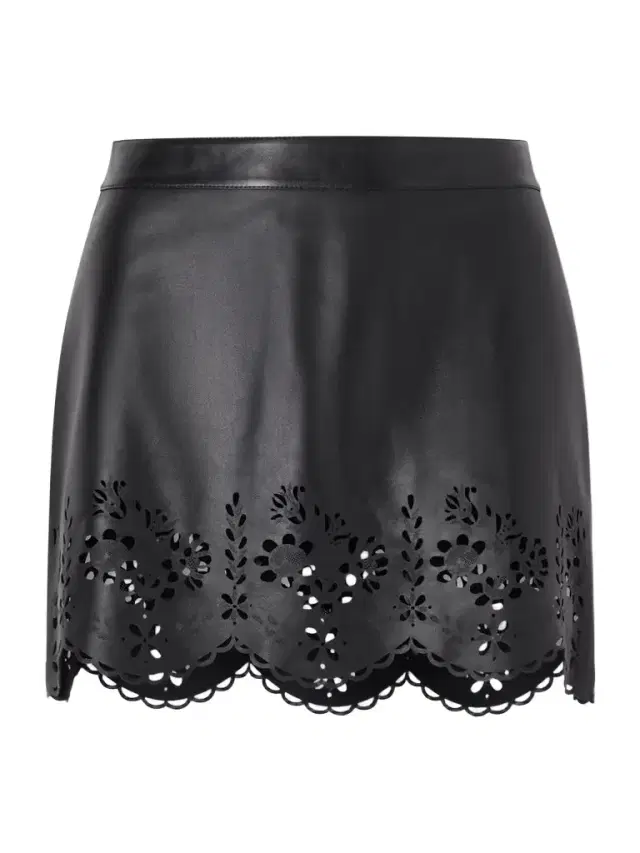 Natea Laser-cut Leather Mini Skirt