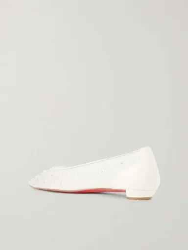 Christian Louboutin Miss Z Degrastrassina Leather-trimmed Embellished Mesh Point-toe Flats | Thumbnail 3 Christian Louboutin Miss Z Degrastrassina Leather-trimmed Embellished Mesh Point-toe Flats | Thumbnail 3