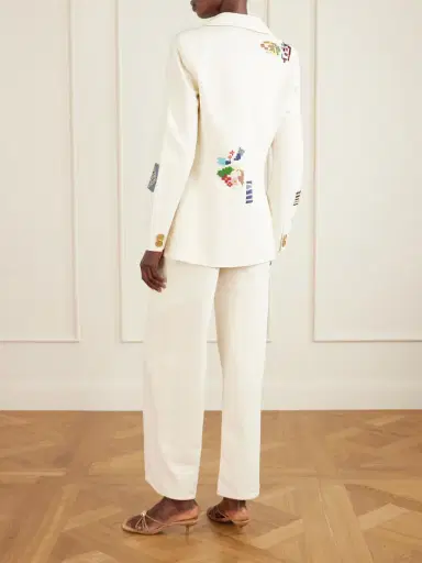 ALIX OF BOHEMIA Afternoon Abstract Tile Bead-embellished Silk Blazer | Thumbnail 4