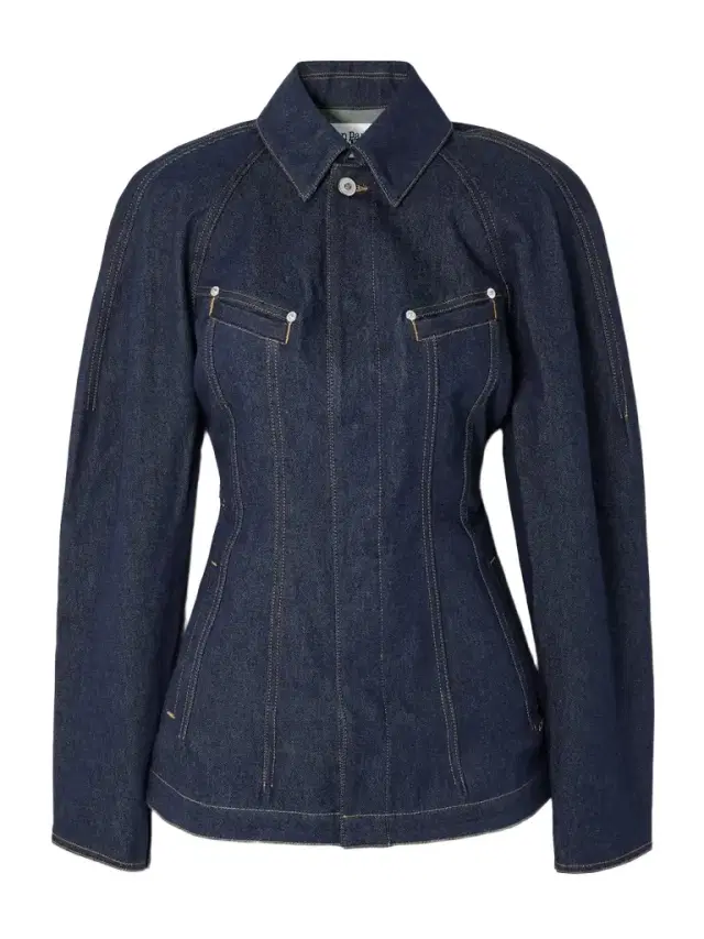 Paneled Topstitched Denim Jacket