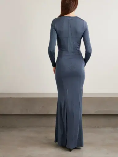 Jean Paul Gaultier Paneled Ribbed Stretch-jersey Maxi Dress | Thumbnail 3 Jean Paul Gaultier Paneled Ribbed Stretch-jersey Maxi Dress | Thumbnail 3