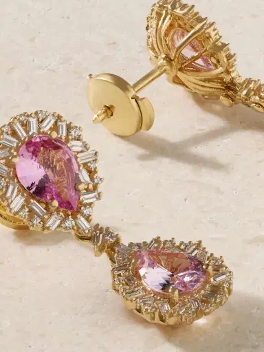 Suzanne Kalan 18-karat Gold, Sapphire And Diamond Earrings | Thumbnail 4 Suzanne Kalan 18-karat Gold, Sapphire And Diamond Earrings | Thumbnail 4