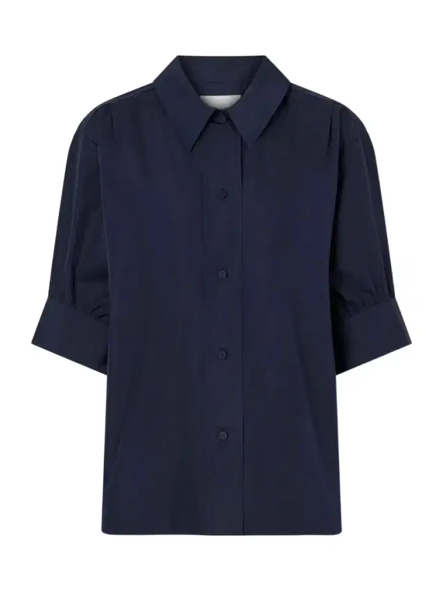Gathered Cotton-poplin Shirt