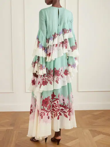 La DoubleJ Naiad Asymmetric Ruffled Silk-chiffon Maxi Dress | Thumbnail 3 La DoubleJ Naiad Asymmetric Ruffled Silk-chiffon Maxi Dress | Thumbnail 3