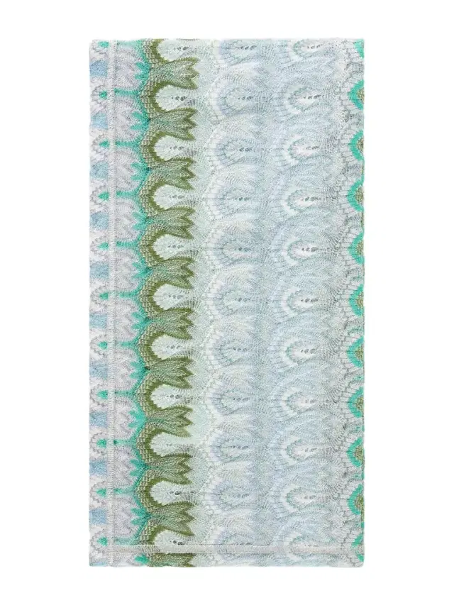 Striped Metallic Crochet-knit Wrap