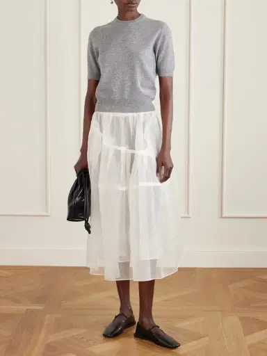 Simone Rocha Layered Pleated Silk-organza Midi Skirt | Thumbnail 2 Simone Rocha Layered Pleated Silk-organza Midi Skirt | Thumbnail 2