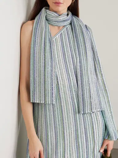 Missoni Sequin-trimmed Striped Metallic Crochet-knit Wrap | Thumbnail 2