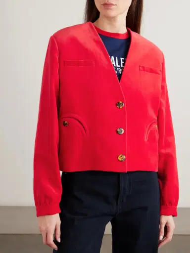 Blazé Milano Riviera Cotton And Linen-blend Velvet Jacket | Thumbnail 3