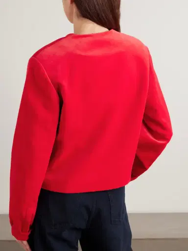 Blazé Milano Riviera Cotton And Linen-blend Velvet Jacket | Thumbnail 4