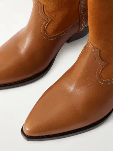 Isabel Marant Duerto Embroidered Suede And Leather Ankle Boots | Thumbnail 5