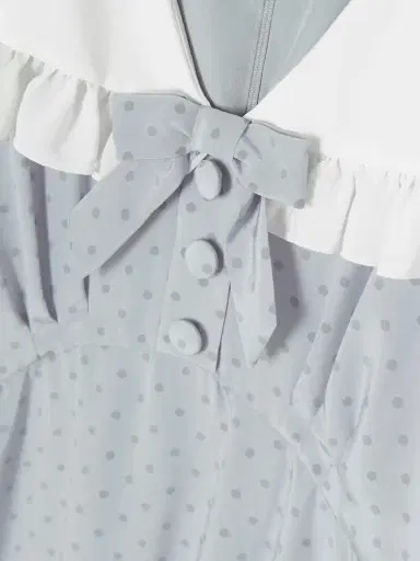 Alessandra Rich Bow-embellished Ruffled Polka-dot Silk Crepe De Chine Midi Dress | Thumbnail 4