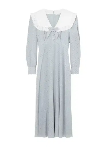 Alessandra Rich Bow-embellished Ruffled Polka-dot Silk Crepe De Chine Midi Dress | Thumbnail 1