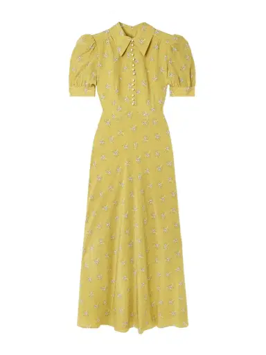 Alessandra Rich Embellished Floral-print Silk Crepe De Chine Midi Dress | Thumbnail 1 Alessandra Rich Embellished Floral-print Silk Crepe De Chine Midi Dress | Thumbnail 1
