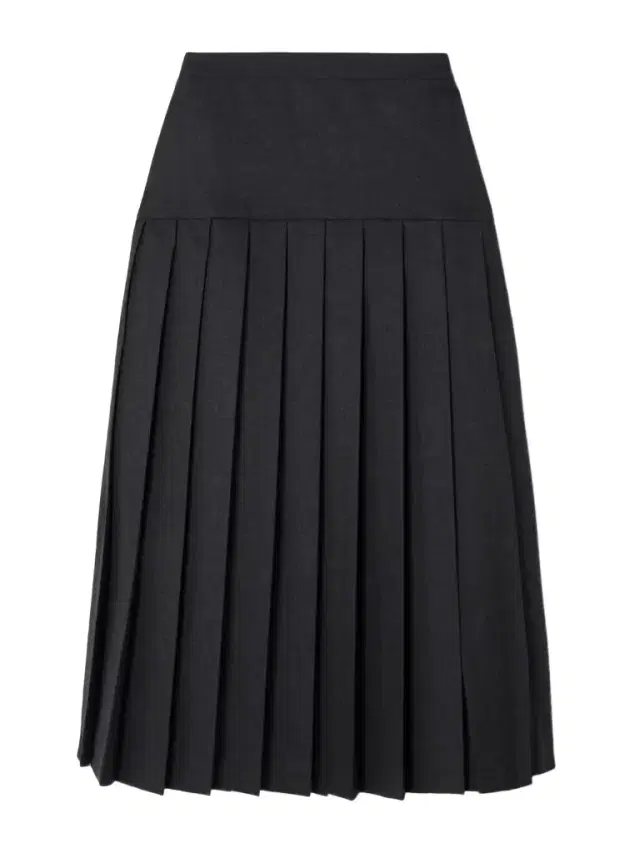 Pleated Wool-flannel Midi Skirt