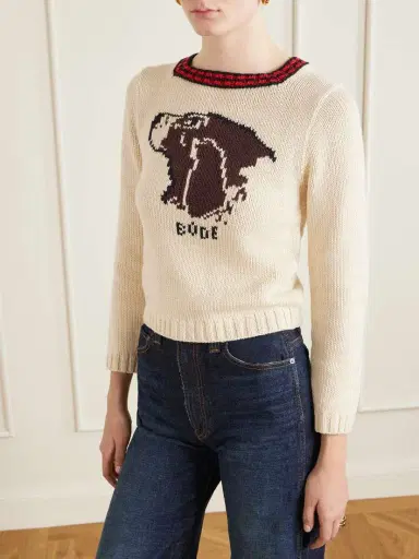 BODE Spaniel Intarsia Pima Cotton And Merino Wool-blend Sweater | Thumbnail 3 BODE Spaniel Intarsia Pima Cotton And Merino Wool-blend Sweater | Thumbnail 3