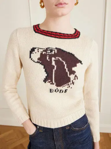 BODE Spaniel Intarsia Pima Cotton And Merino Wool-blend Sweater | Thumbnail 5 BODE Spaniel Intarsia Pima Cotton And Merino Wool-blend Sweater | Thumbnail 5