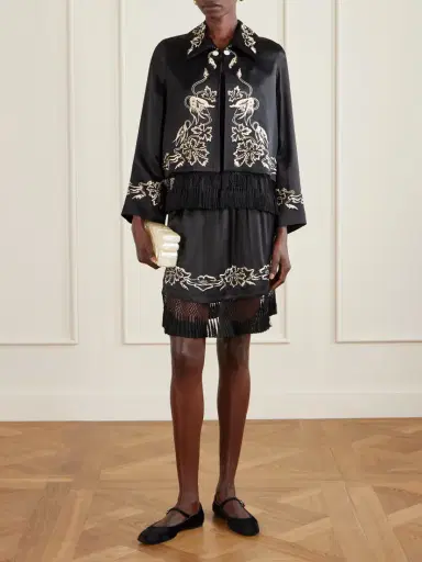 BODE Phantasm Fringed Embroidered Silk-satin Jacket | Thumbnail 2 BODE Phantasm Fringed Embroidered Silk-satin Jacket | Thumbnail 2