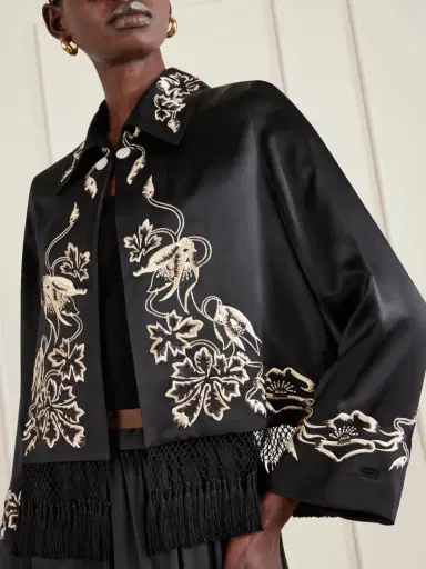 BODE Phantasm Fringed Embroidered Silk-satin Jacket | Thumbnail 4 BODE Phantasm Fringed Embroidered Silk-satin Jacket | Thumbnail 4