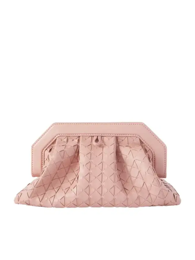 Secret Mini Embellished Woven Leather Clutch
