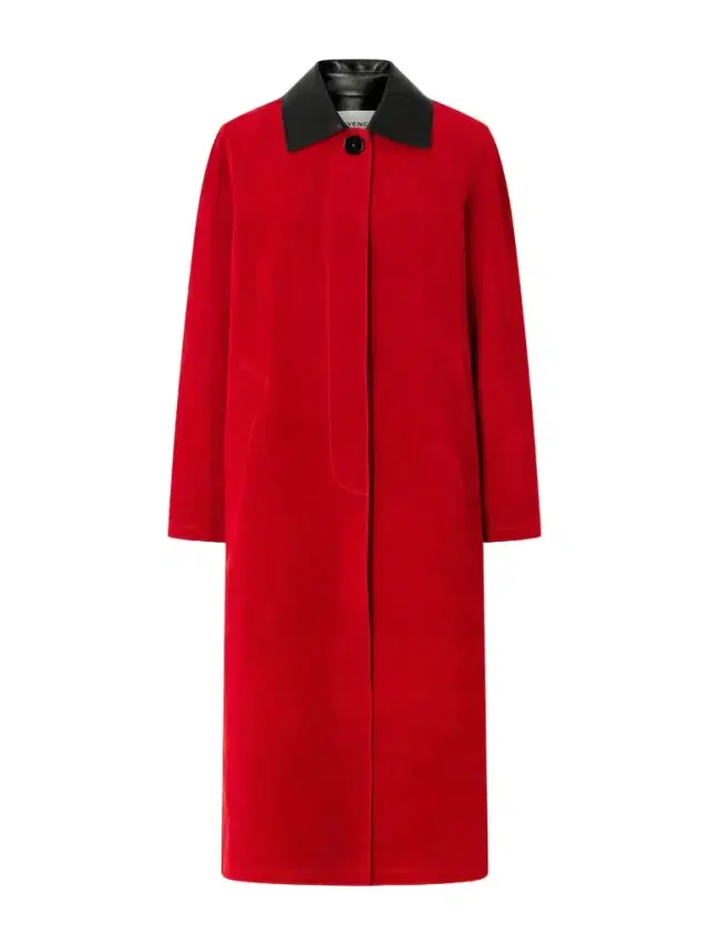 Leather-trimmed Suede Coat
