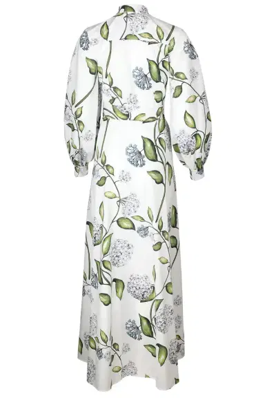 Oscar de la Renta Long Sleeve Porcelain Flowers Caftan | Thumbnail 6 Oscar de la Renta Long Sleeve Porcelain Flowers Caftan | Thumbnail 6