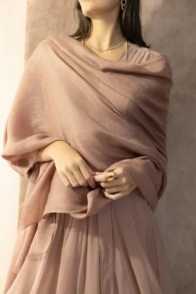 Brunello Cucinelli Lurex Scarf - Ash Rose | Thumbnail 3