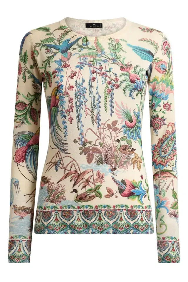 Printed Long Sleeve Sweater