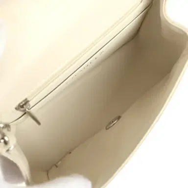 Chanel Pre-owned Chanel Mini Chevron Square Flap Bag Ivory Lambskin Silver Hardware | Thumbnail 8 Chanel Pre-owned Chanel Mini Chevron Square Flap Bag Ivory Lambskin Silver Hardware | Thumbnail 8