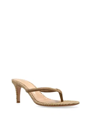 Gianvito Rossi Calypso Suede and Raffia Thong Mules | Thumbnail 2 Gianvito Rossi Calypso Suede and Raffia Thong Mules | Thumbnail 2