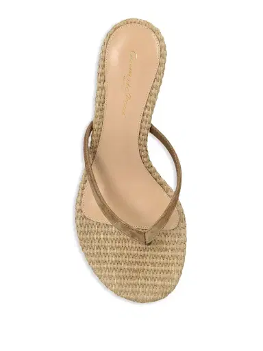 Gianvito Rossi Calypso Suede and Raffia Thong Mules | Thumbnail 4 Gianvito Rossi Calypso Suede and Raffia Thong Mules | Thumbnail 4