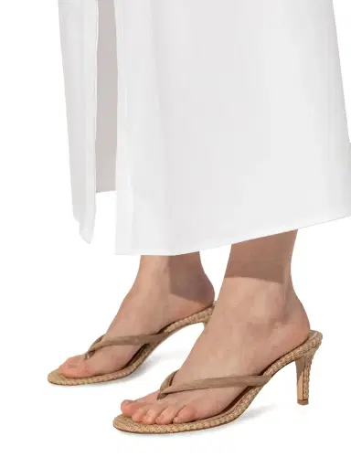 Gianvito Rossi Calypso Suede and Raffia Thong Mules | Thumbnail 5 Gianvito Rossi Calypso Suede and Raffia Thong Mules | Thumbnail 5