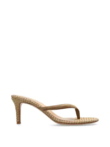 Gianvito Rossi Calypso Suede and Raffia Thong Mules | Thumbnail 1 Gianvito Rossi Calypso Suede and Raffia Thong Mules | Thumbnail 1