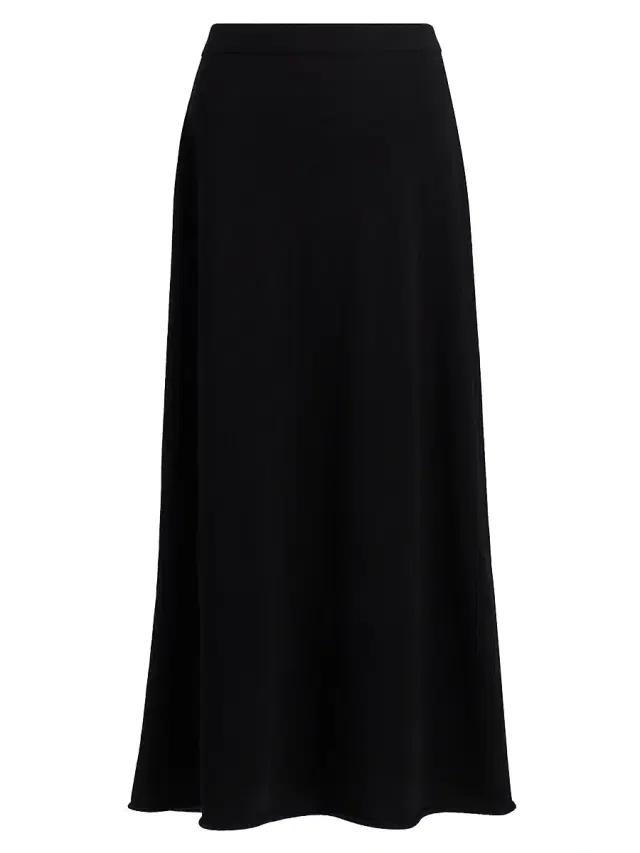 Women's Jersey-Knit Cashmere Maxi Skirt - Black