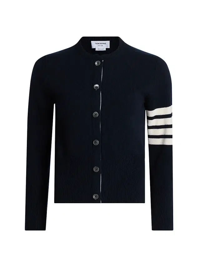 Thom Browne Women's Four Bar Wool Cardigan - Navy