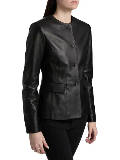 Armarium Women's Ramona Leather Jacket - Black | Thumbnail 4 Armarium Women's Ramona Leather Jacket - Black | Thumbnail 4