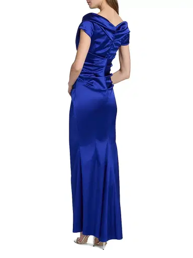 Talbot Runhof Women's Draped Satin Asymmetric Sheath Gown | Thumbnail 5
