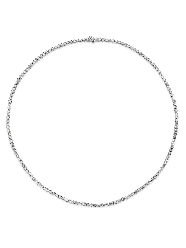 Women's 18K Yellow Gold & 5.10 TCW Diamond Tennis Necklace - White Gold