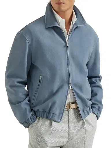 Brunello Cucinelli Men's Nubuck Outerwear Jacket | Thumbnail 2