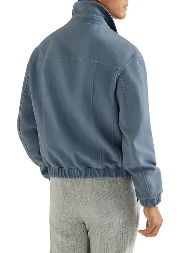 Brunello Cucinelli Men's Nubuck Outerwear Jacket | Thumbnail 3