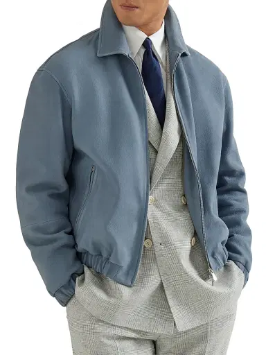 Brunello Cucinelli Men's Nubuck Outerwear Jacket | Thumbnail 5