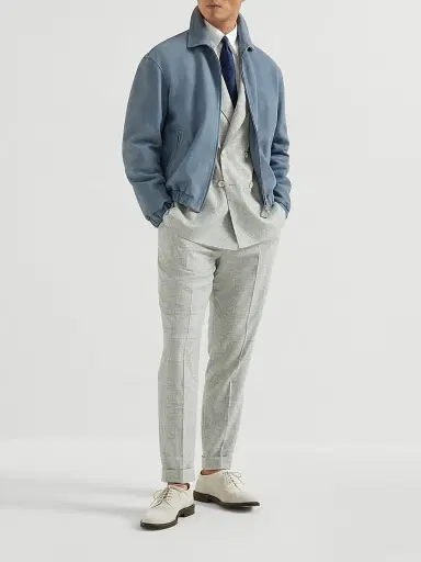 Brunello Cucinelli Men's Nubuck Outerwear Jacket | Thumbnail 6
