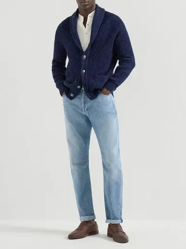 Brunello Cucinelli Men's Lightweight Denim Five Pocket Jeans | Thumbnail 6 Brunello Cucinelli Men's Lightweight Denim Five Pocket Jeans | Thumbnail 6